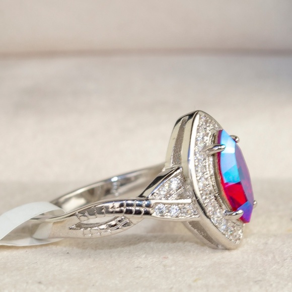 Fragrant Jewels ring Light Siam Shimmer Swarovski - Picture 3 of 5